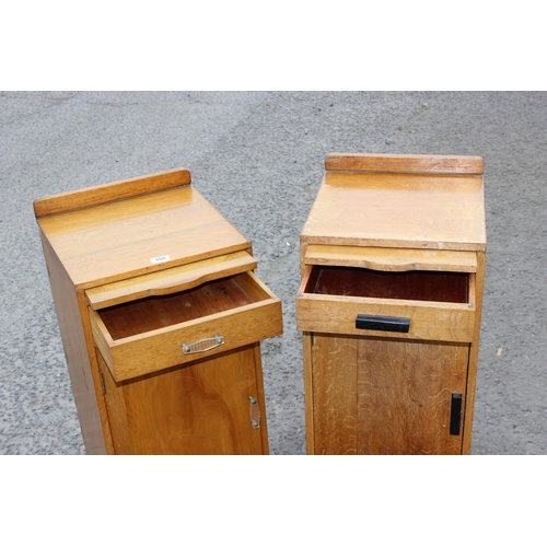 166 - A matched pair of Art Deco period bedside cupboards