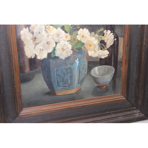 478 - Dutch School. mid-century oil on canvas of a still life scene. Signed bottom left possibly 'Ligzs' ?