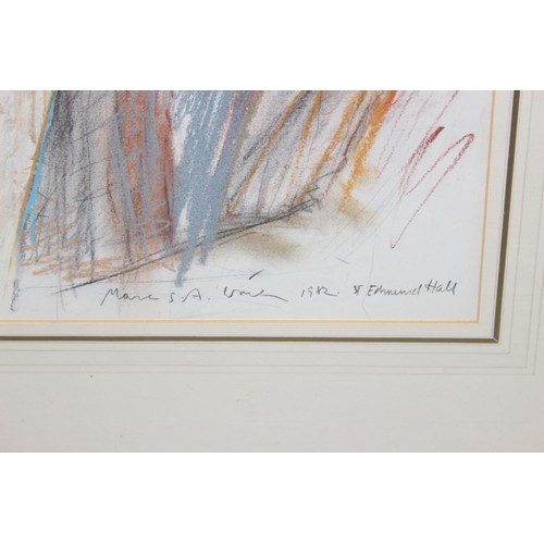 490 - An interesting pastel portrait of a gentleman, indistinctly signed but dated 1982, St Edmund Hall, O... 