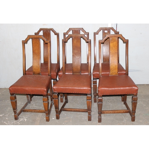 188 - Set of 6 early 20th century oak dining chairs