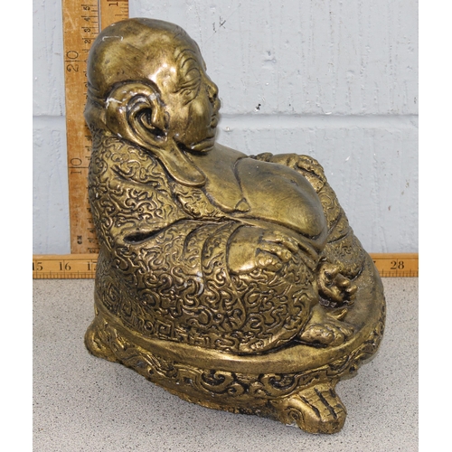 342 - A large gold painted concrete garden buddha