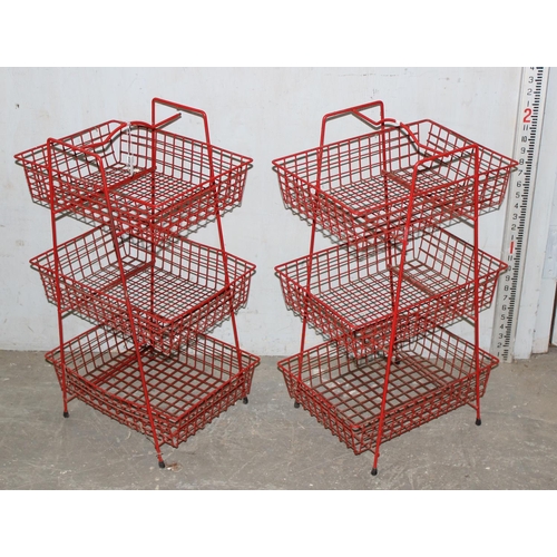 52 - 2 retro wirework vegetable racks