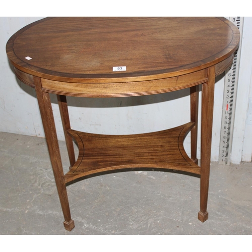 53 - An Edwardian oval mahogany side table