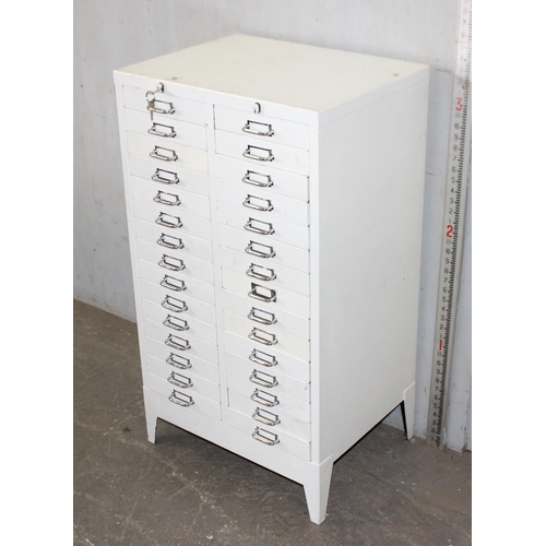 58 - An unusual double Bisley type metal cabinet with 2 banks of 15 drawers