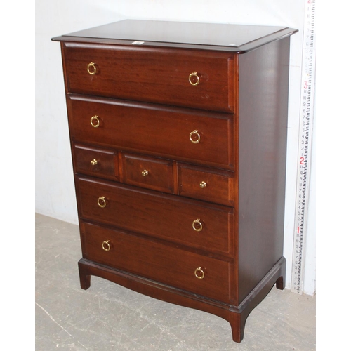 66 - Stag 2 over 3 over 2 chest of drawers