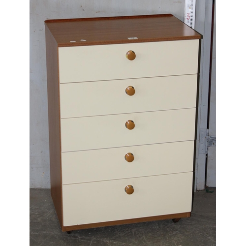 77 - A retro Schreiber 5 drawer chest of drawers