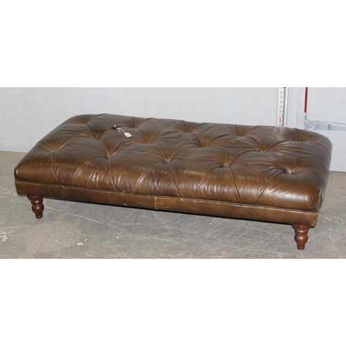 86 - A long John Lewis Chesterfield buttoned footstool. approx 135cm wide