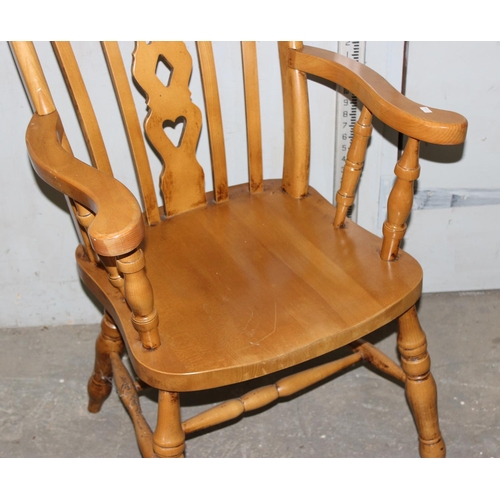 21 - 20th century beech slat back Windsor armchair