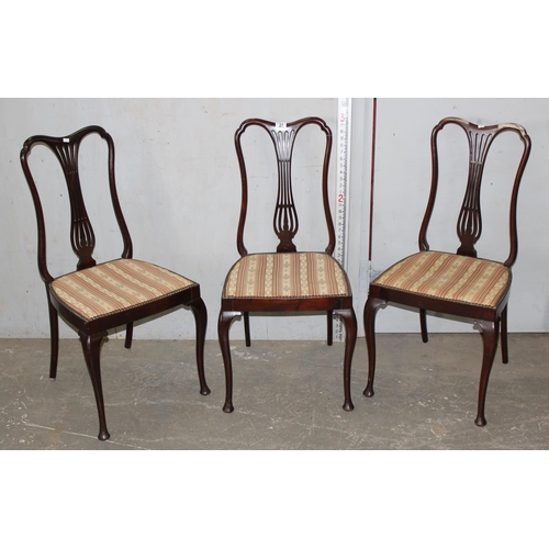 27 - A set of 3 antique chairs by James Shoolbred & Co of London