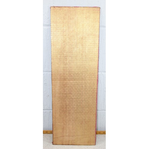 200B - A large finely woven silver gilt thread panel, XRF tested as high purity silver, approx 72cm x 25cm