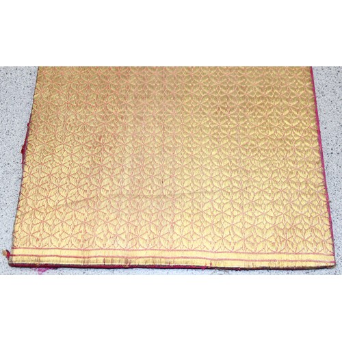 200B - A large finely woven silver gilt thread panel, XRF tested as high purity silver, approx 72cm x 25cm