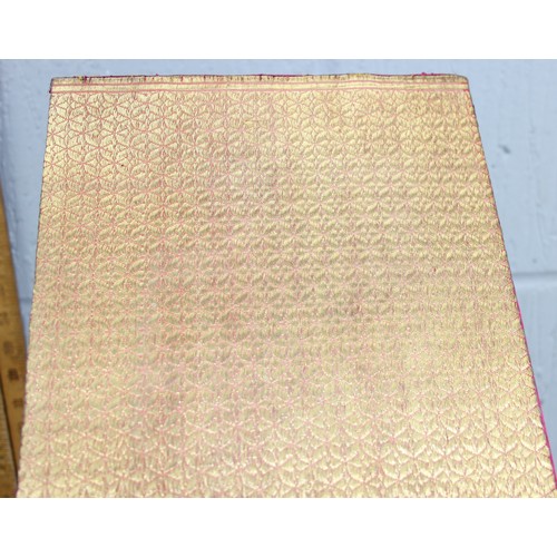 200B - A large finely woven silver gilt thread panel, XRF tested as high purity silver, approx 72cm x 25cm