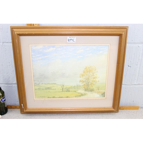 499C - 2 framed and glazed watercolours, 1 by Alastair Paterson & a small oil on canvas by M. Slingerland D... 