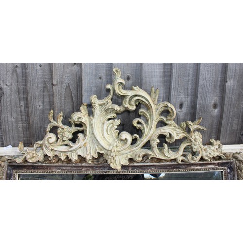 499 - A very good quality mid 19th century French overmantel mirror with gesso oak leaf and acorn surround... 