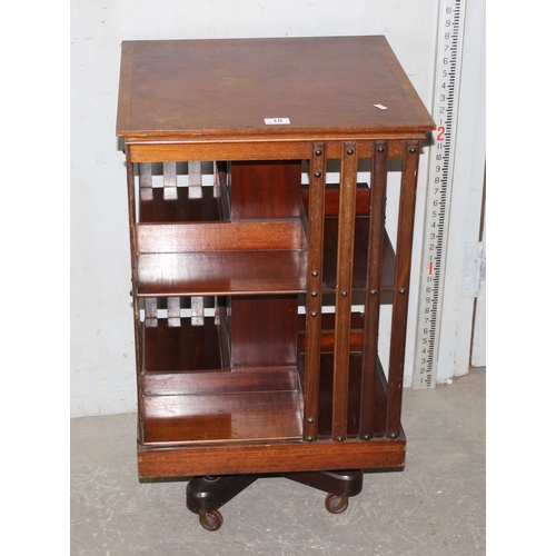 10 - An Edwardian mahogany revolving bookcase