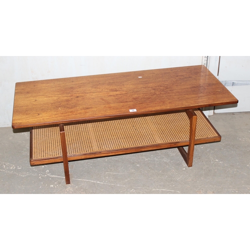 16 - A retro G-Plan coffee table with bergere magazine rack