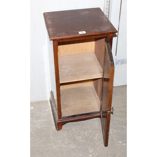 52 - Edwardian mahogany pot cupboard with inlay