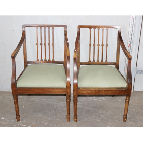 79 - A pair of mid-20th century military marked George VI armchairs, believed to be RAF