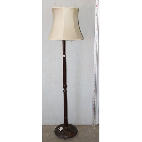 237 - Wooden standard lamp with shade