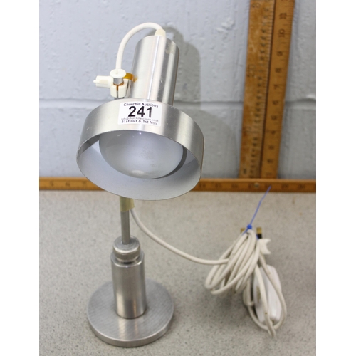 241 - 2 retro style aluminium lamps, desk lamp and a bench mounted example (2)