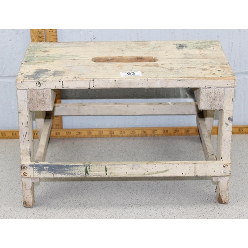 93 - Small painted rustic pine step or stool