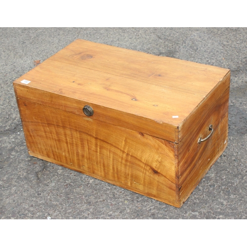 100 - An antique camphorwood trunk, approx 80cm wide