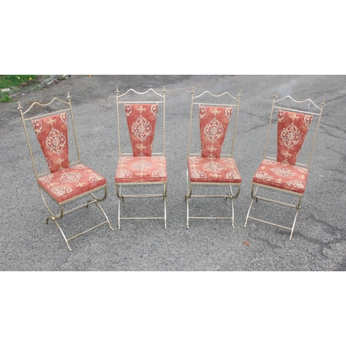 101 - A set of 4 Gothic style wrought iron chairs