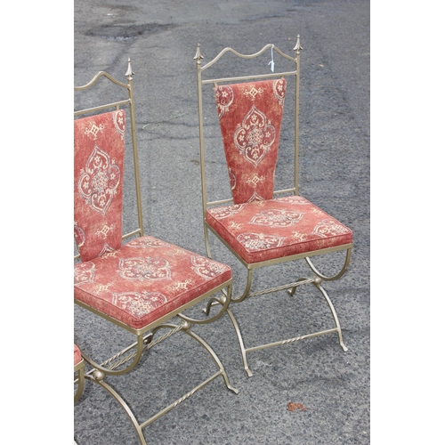 101 - A set of 4 Gothic style wrought iron chairs