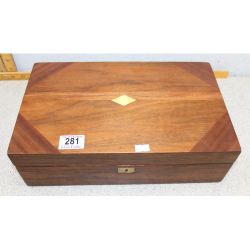 281 - Vintage wooden writing slope