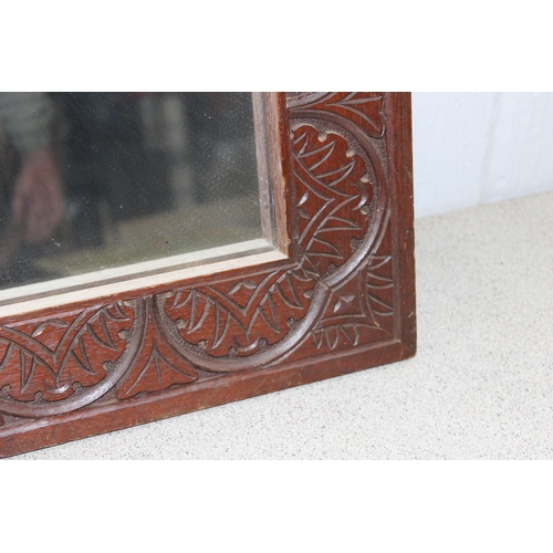 403 - Antique carved oak framed mirror