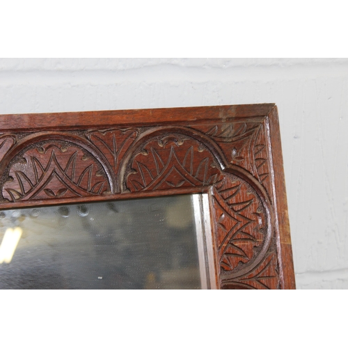 403 - Antique carved oak framed mirror