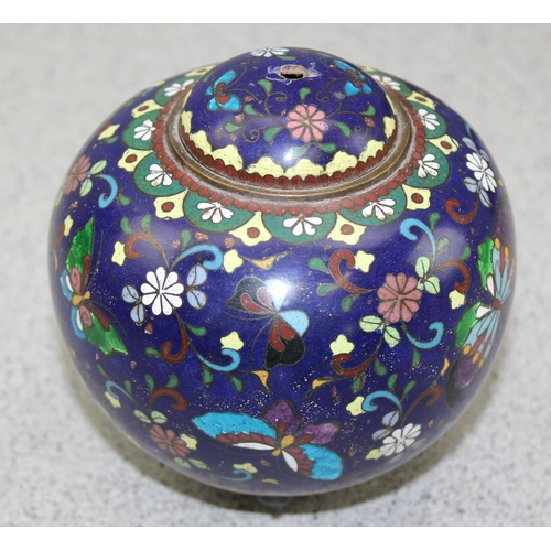 1650 - 4 early 20th century cloisonné pots with lids, believed to be Japanese pieces