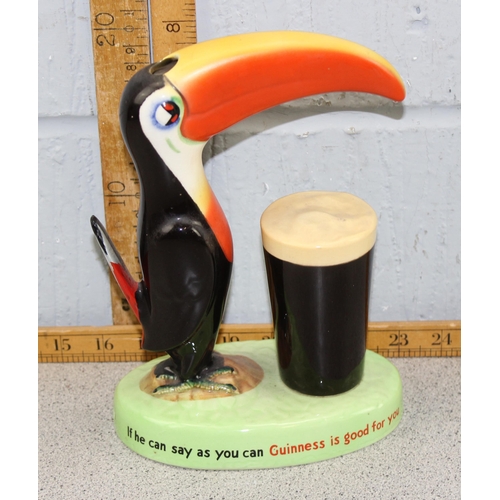 1663 - An original Carltonware Guinness advertising table lamp (lacking fitting) in the form of a toucan wi... 