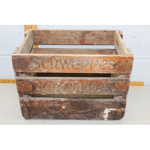 291 - Vintage Schweppes advertising wooden crate