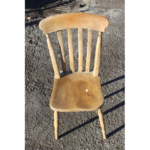 141 - A set of 4 elm seated farmhouse dining chairs