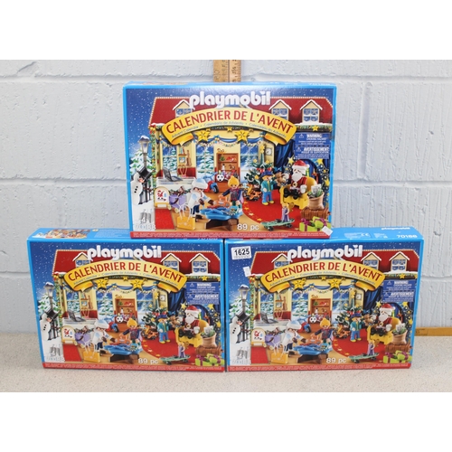 1625 - 3 boxed Playmobil 'Advent Calendar' sets