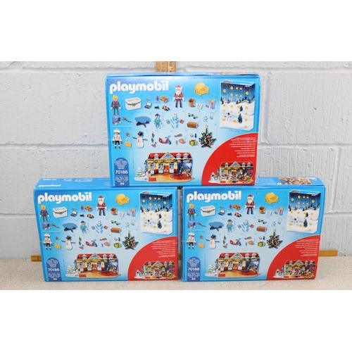 1625 - 3 boxed Playmobil 'Advent Calendar' sets