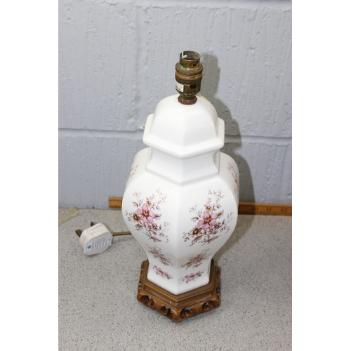 252 - 2 Chinese designed table lamps and one other (3)