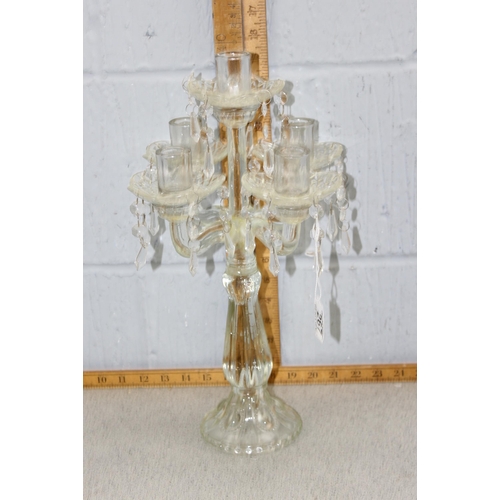 267 - Vintage 5 branch glass candelabra