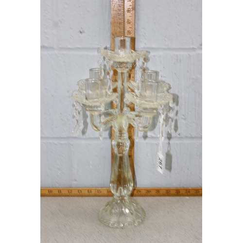 267 - Vintage 5 branch glass candelabra