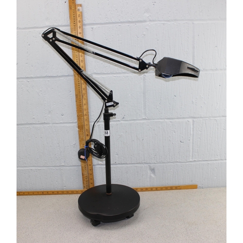 268 - Black floor mounted magnifying work lamp