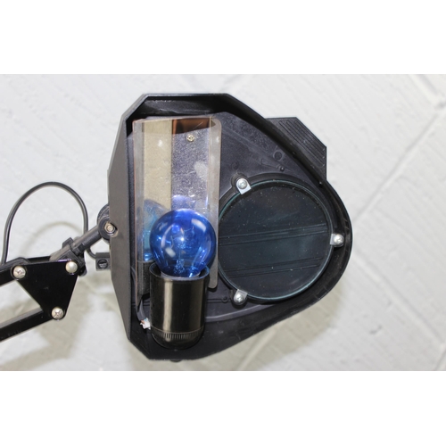 268 - Black floor mounted magnifying work lamp