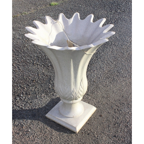 345 - Composite fluted garden urn