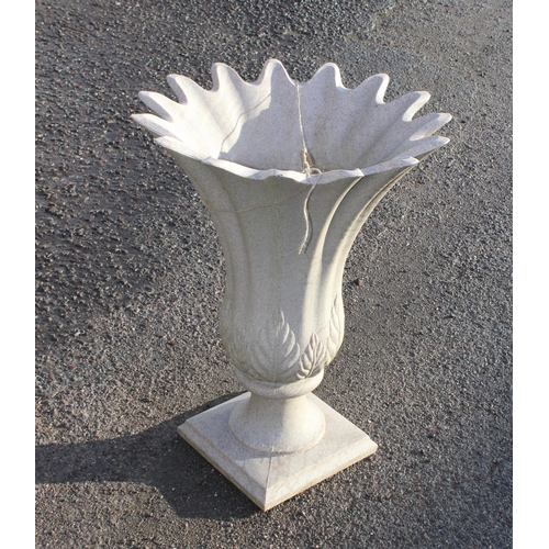 345 - Composite fluted garden urn