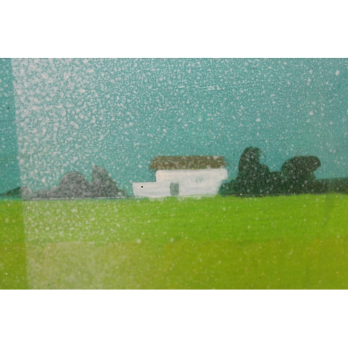 498 - Philip Hicks 1928-2021 - Acrylic on board,  titled Window onto field Signed and dated 1978 to verso