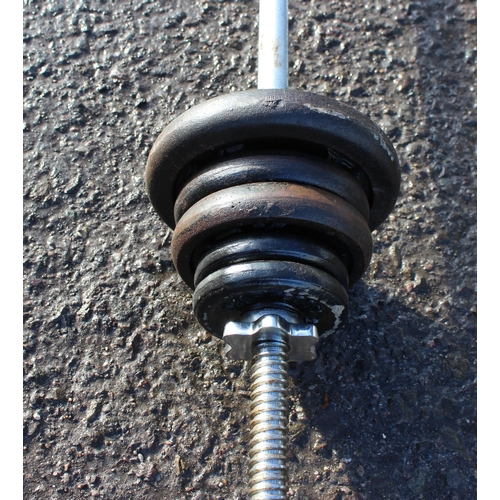 762 - Vintage dumbell & weights