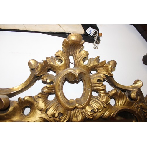 499f - An antique carved giltwood pier mirror, in Louis XV style, likely French 19th century, the frame wit... 