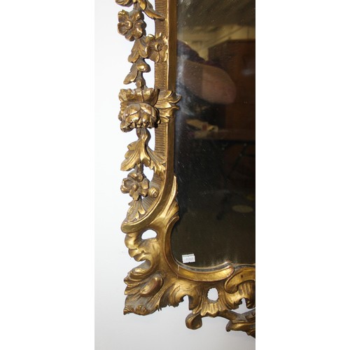 499f - An antique carved giltwood pier mirror, in Louis XV style, likely French 19th century, the frame wit... 