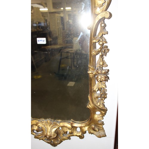 499f - An antique carved giltwood pier mirror, in Louis XV style, likely French 19th century, the frame wit... 