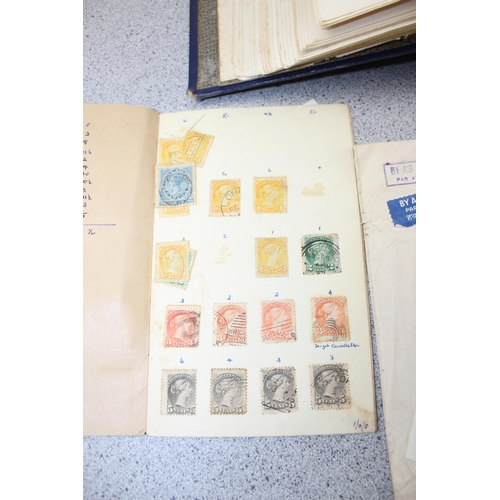 525 - Early 20th century stamp album and contents, other loose stamps, mainly New Zealand